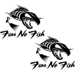 Fear No Fish Bones Fishing Die Cut Decals Stickers - DecalsHouse