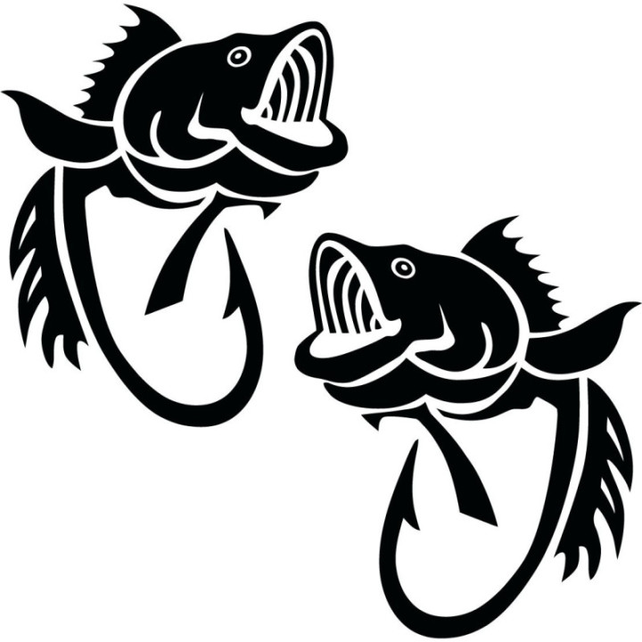 Fish Hook Fishing 23 Die Cut Decals Stickers - DecalsHouse