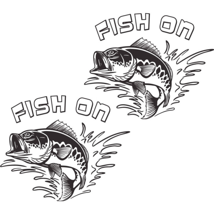 Fish On Fishing 27 Die Cut Decals Stickers - DecalsHouse