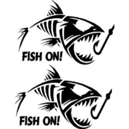 Fish On Fishing Stickers – Bass Saltwater Freshwater Angling Decals (2-Pack)