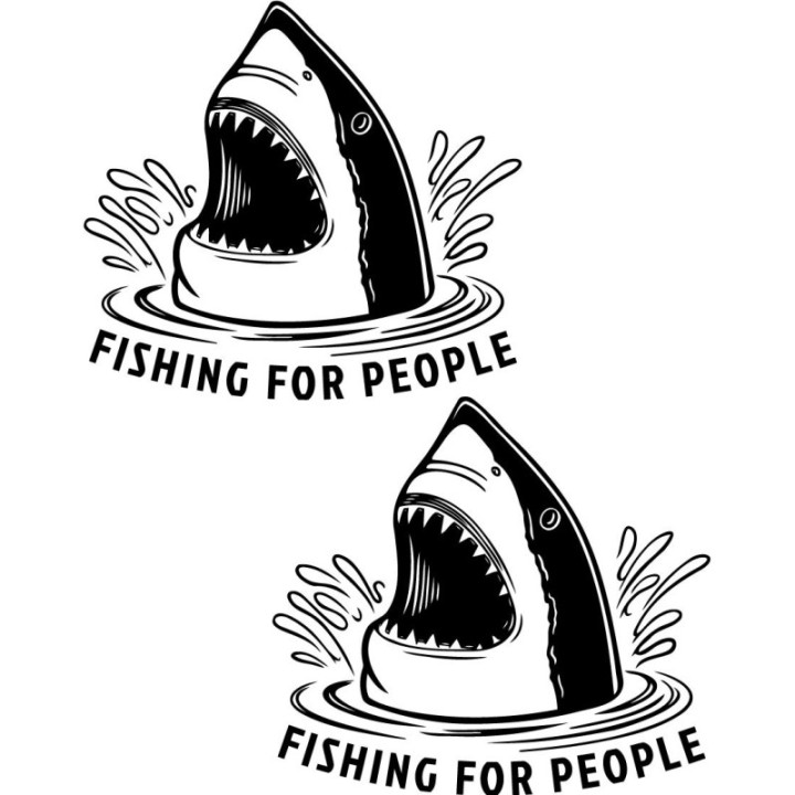 Fishing For People Die Cut Decals Stickers - DecalsHouse