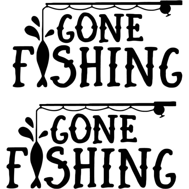 Gone Fishing 23 Die Cut Decals Stickers - DecalsHouse