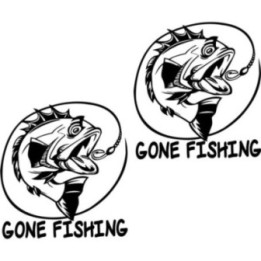 Gone Fishing 29 Die Cut Style 2 Decals Stickers - DecalsHouse