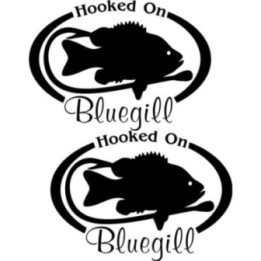Hooked On Bluegill Die Cut Fishing Decals Stickers - DecalsHouse