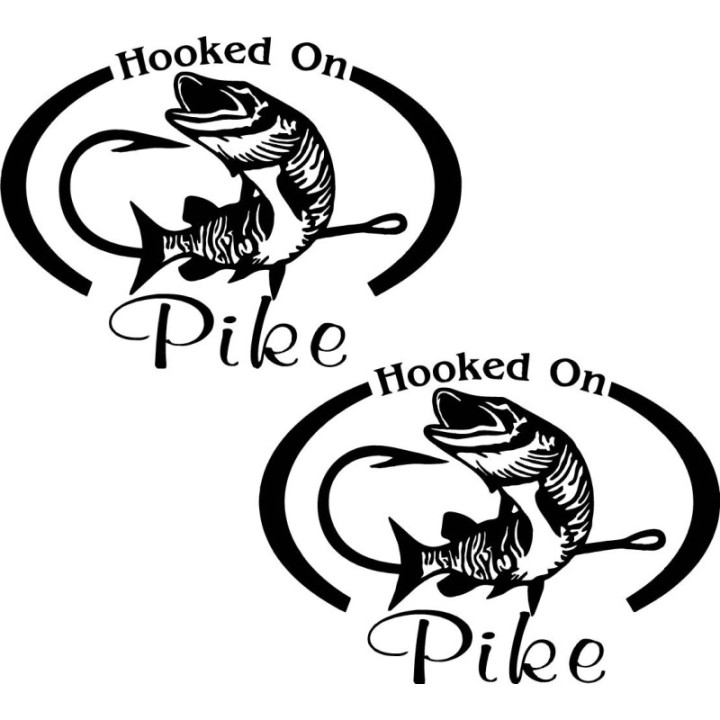 Hooked On Pike 23 Fishing Die Cut Decals Stickers - DecalsHouse
