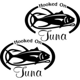 Hooked On Tuna 23 Fishing Die Cut Decals Stickers - DecalsHouse
