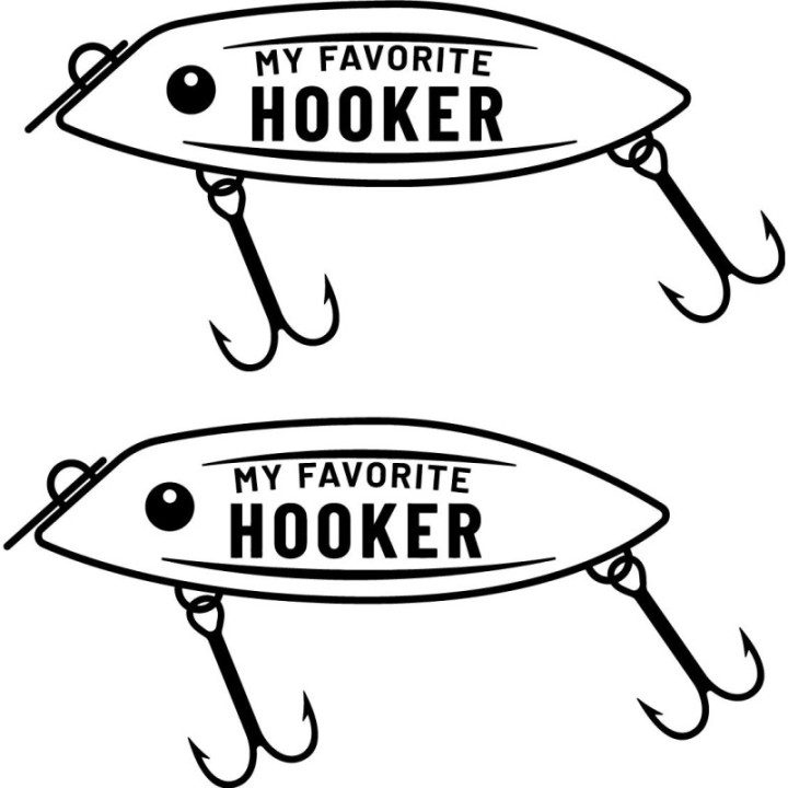 My Favorite Hooker 23 Fishing Die Cut Decals Stickers - DecalsHouse