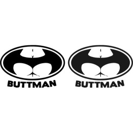 Buttman Stickers – Funny Batman Parody Decals (2-Pack)