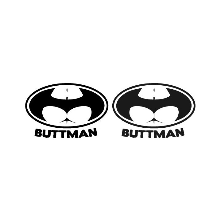 Buttman Stickers – Funny Batman Parody Decals (2-Pack)