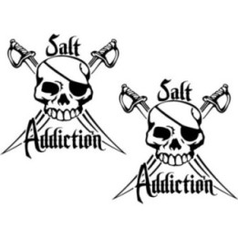 Salt Addiction Skull Die Cut Decals Stickers - DecalsHouse