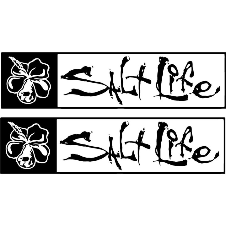 Salt Life Hibiscus Stickers – Surf Fishing Coastal Lifestyle Decals (2-Pack)