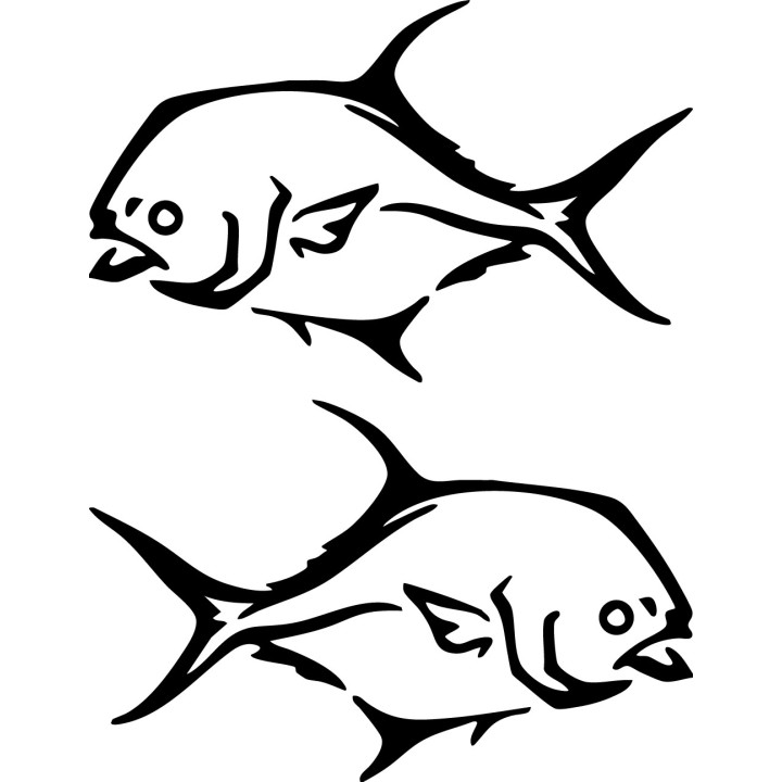 Permit Fishing Die Cut Decals Stickers - DecalsHouse