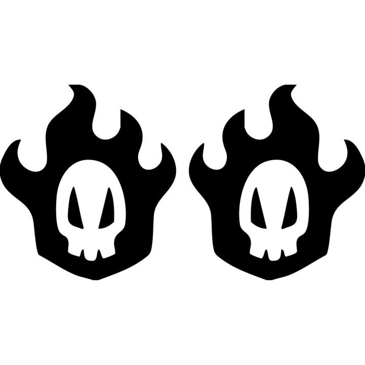 Bleach Hollow Skull Stickers – Soul Reaper Anime Decals (2-Pack)