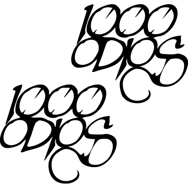 1000 Odios Sticker – Spiky Looping Band Logo Decal