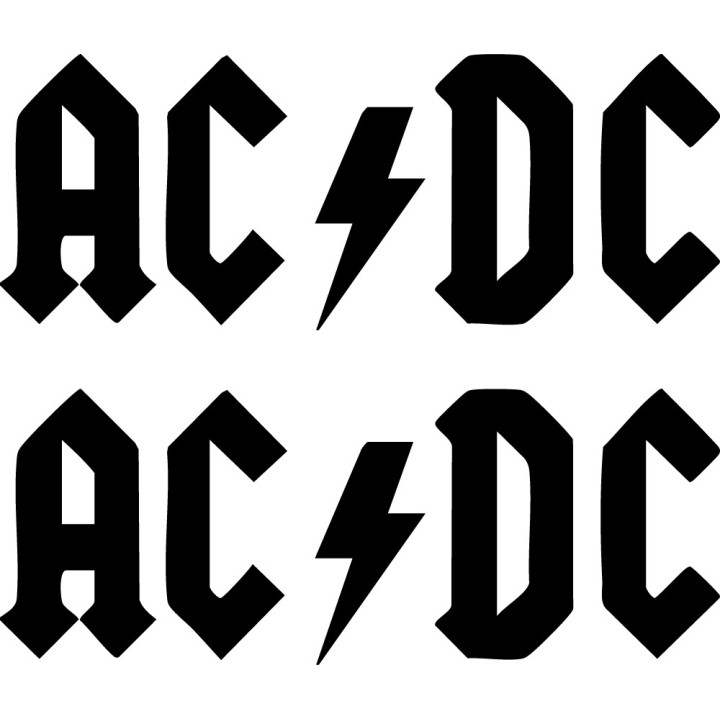 AC/DC Stickers – Back in Black Rock Band Decals (2-Pack)