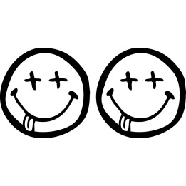 Drunk Smiley Face Stickers – Funny Emoji Decals (2-Pack)