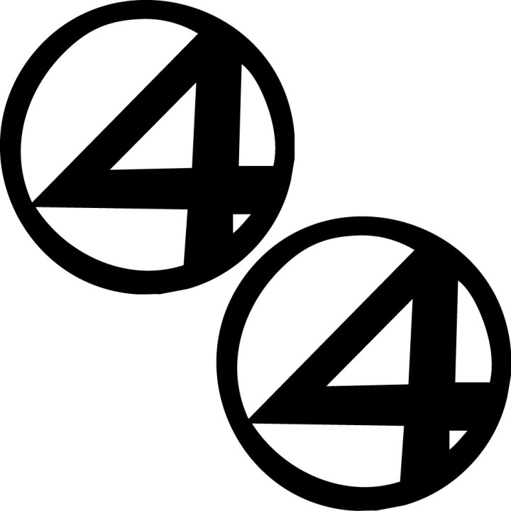 Fantastic Four Stickers – Marvel FF Logo Decals (2-Pack)