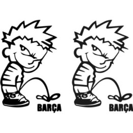 Pee On Barça Stickers – Anti Barcelona Decals (2-Pack)