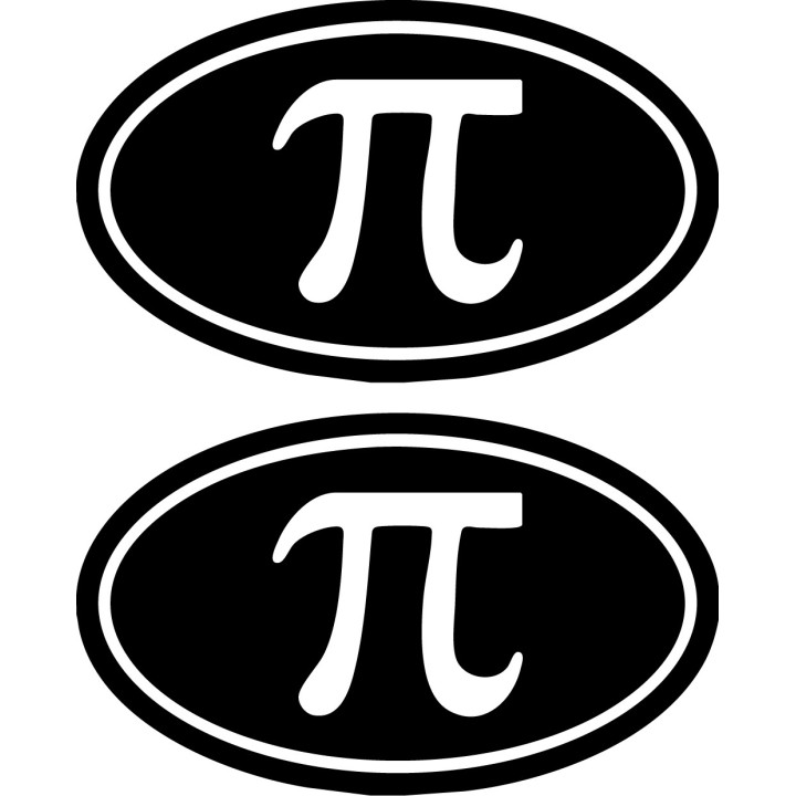 Pi Symbol Stickers – Maths Science Oval Decals (2-Pack)