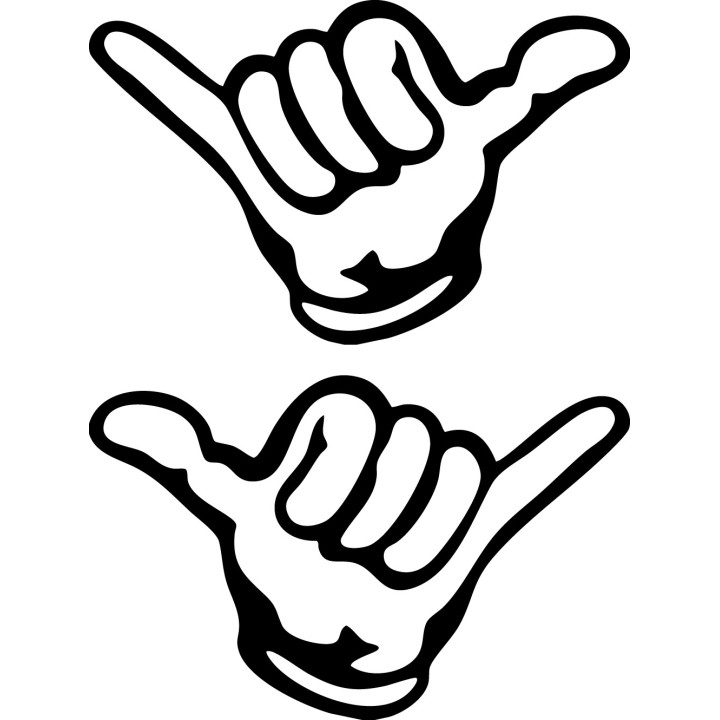 Shaka Hand Stickers – Hang Loose Hawaii Decals (2-Pack)