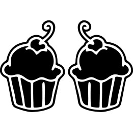 Cupcake Stickers – Bakery Cherry Dessert Decals (2-Pack)