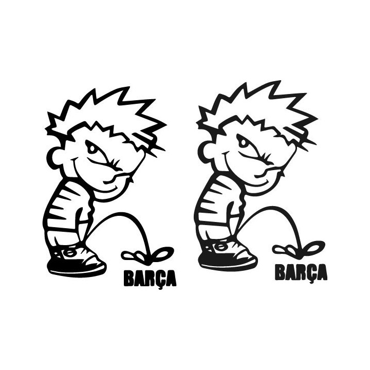 Pee Boy on Barça Stickers – Football Rivalry Decals (2-Pack)