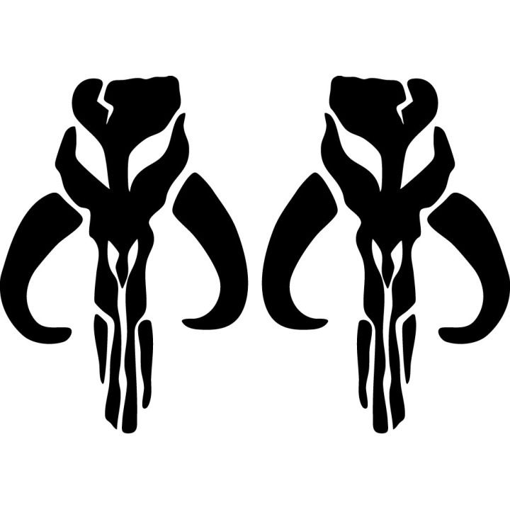 Mandalorian Mythosaur Skull Stickers – Boba Fett (2-Pack)