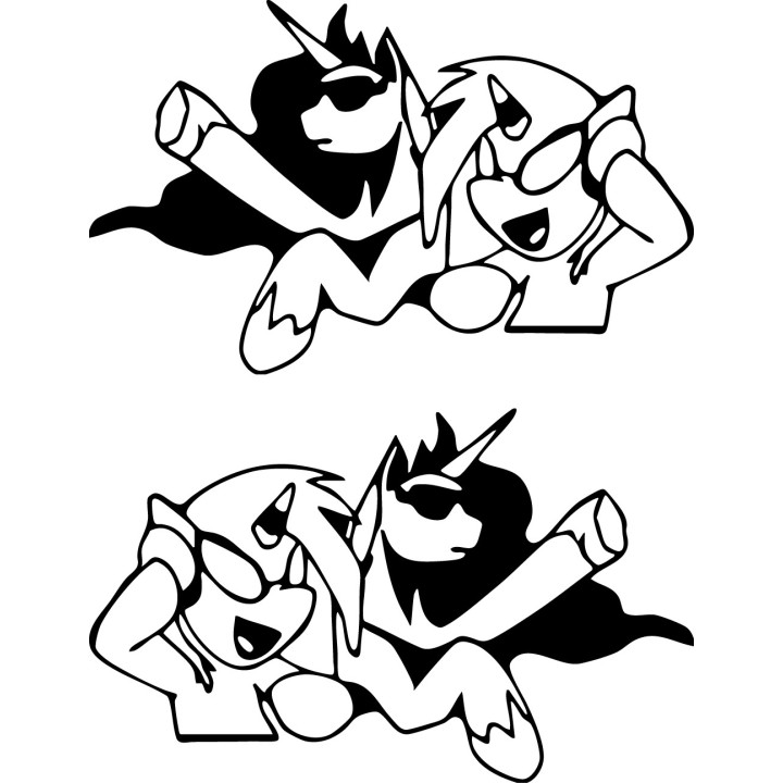 Cool Unicorn Stickers – DJ Unicorn Sunglasses Decals (2-Pack)