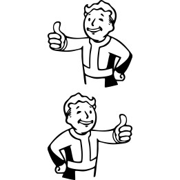 Fallout Vault Boy Stickers – Pip-Boy Decals (2-Pack)