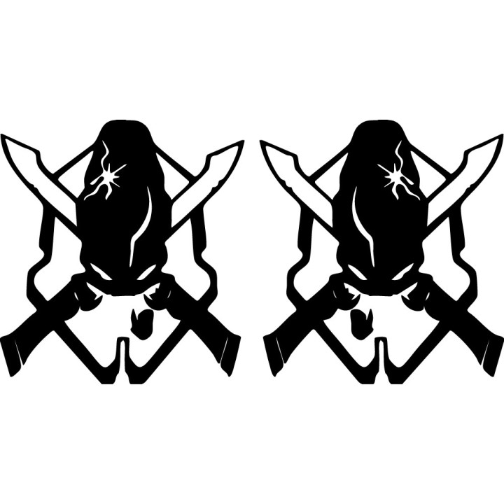 Halo Legendary Skull Stickers – Halo 3 Gaming Decals (2-Pack)