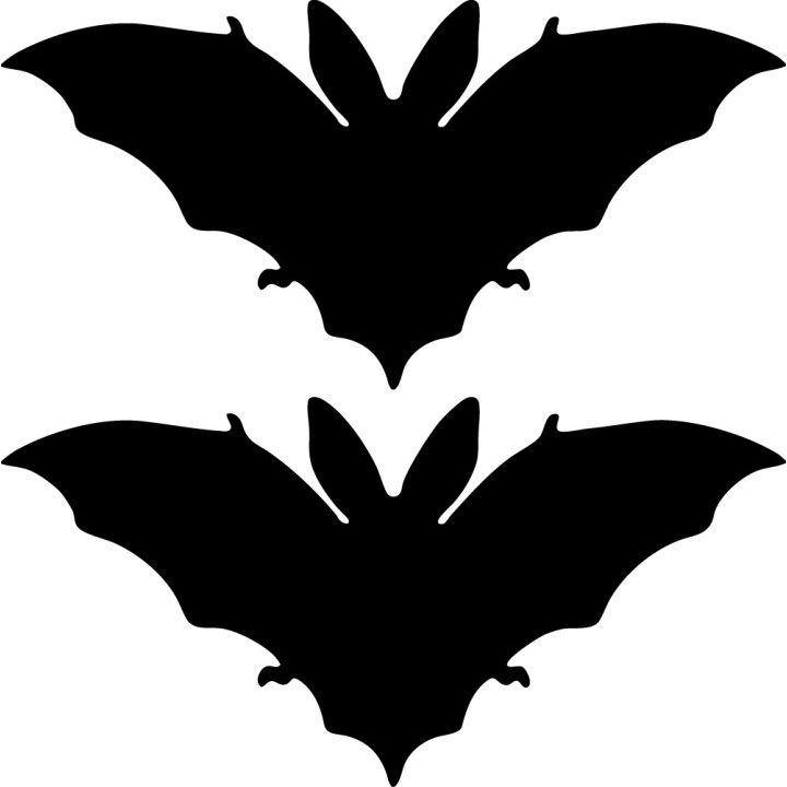 Bat Silhouette Stickers – Halloween Spooky Decals (2-Pack)