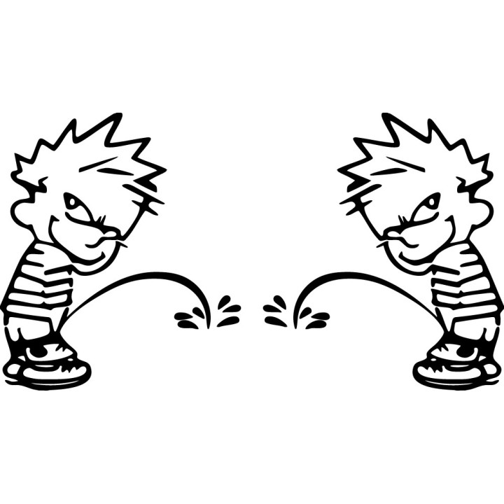 Bad Boy Peeing Stickers – Funny Pissing Decals (2-Pack)