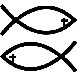 Christian Fish Cross Stickers – Ichthus Decals (2-Pack)