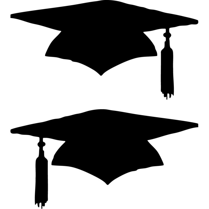 Graduation Cap Stickers – Mortarboard Decals (2-Pack)