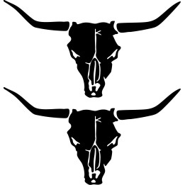 Longhorn Bull Skull Stickers – Western Decals (2-Pack)