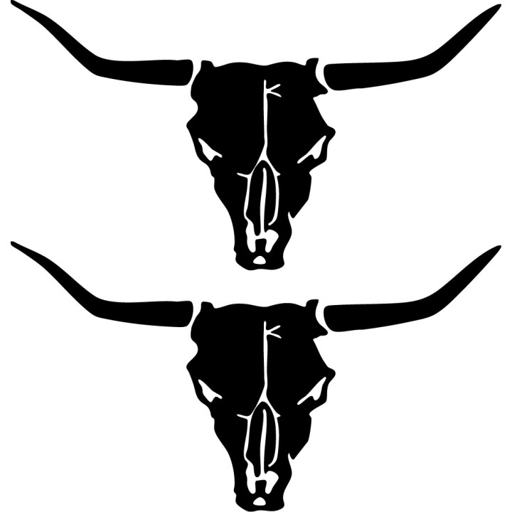 Longhorn Bull Skull Stickers – Western Decals (2-Pack)