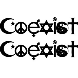 Coexist Stickers – Tolerance Peace Symbol Decals (2-Pack)