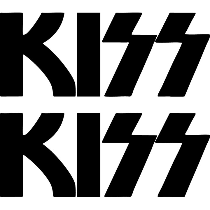 KISS Band Stickers – Rock Music Logo Decals (2-Pack)