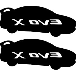 Buy Mitsubishi Evolution X Outline 02 Set Decal Sticker Online