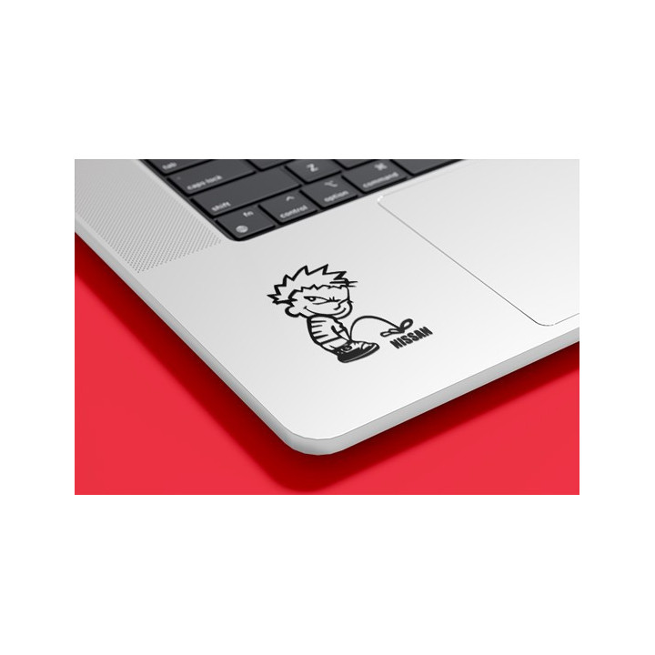 Buy Calvin Pisses Nissan Humorous Carbon Decal Sticker Online