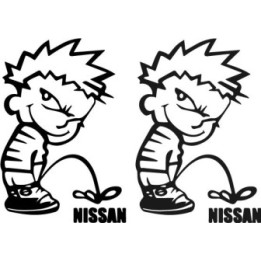 Buy Calvin Pisses Nissan Humorous Decal Sticker Online