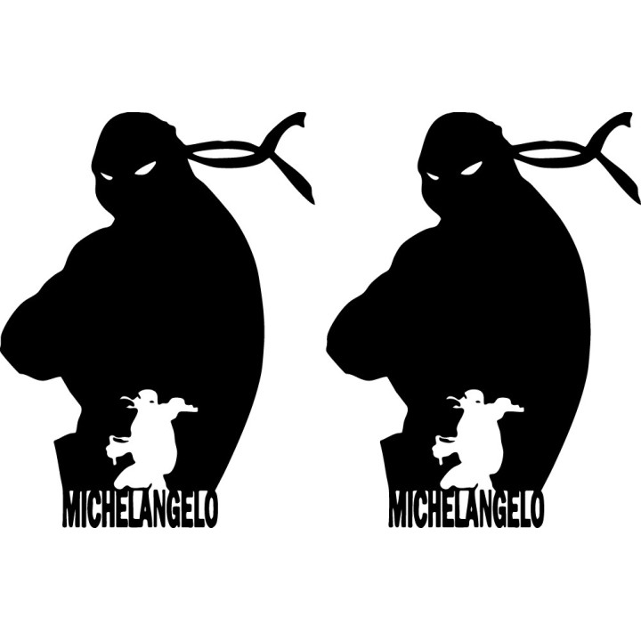 Michelangelo TMNT Stickers – Ninja Turtles Decals (2-Pack)