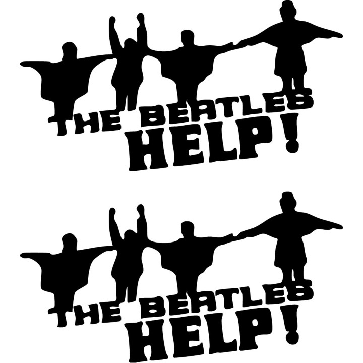 The Beatles Help! Stickers – Silhouette Decals (2-Pack)