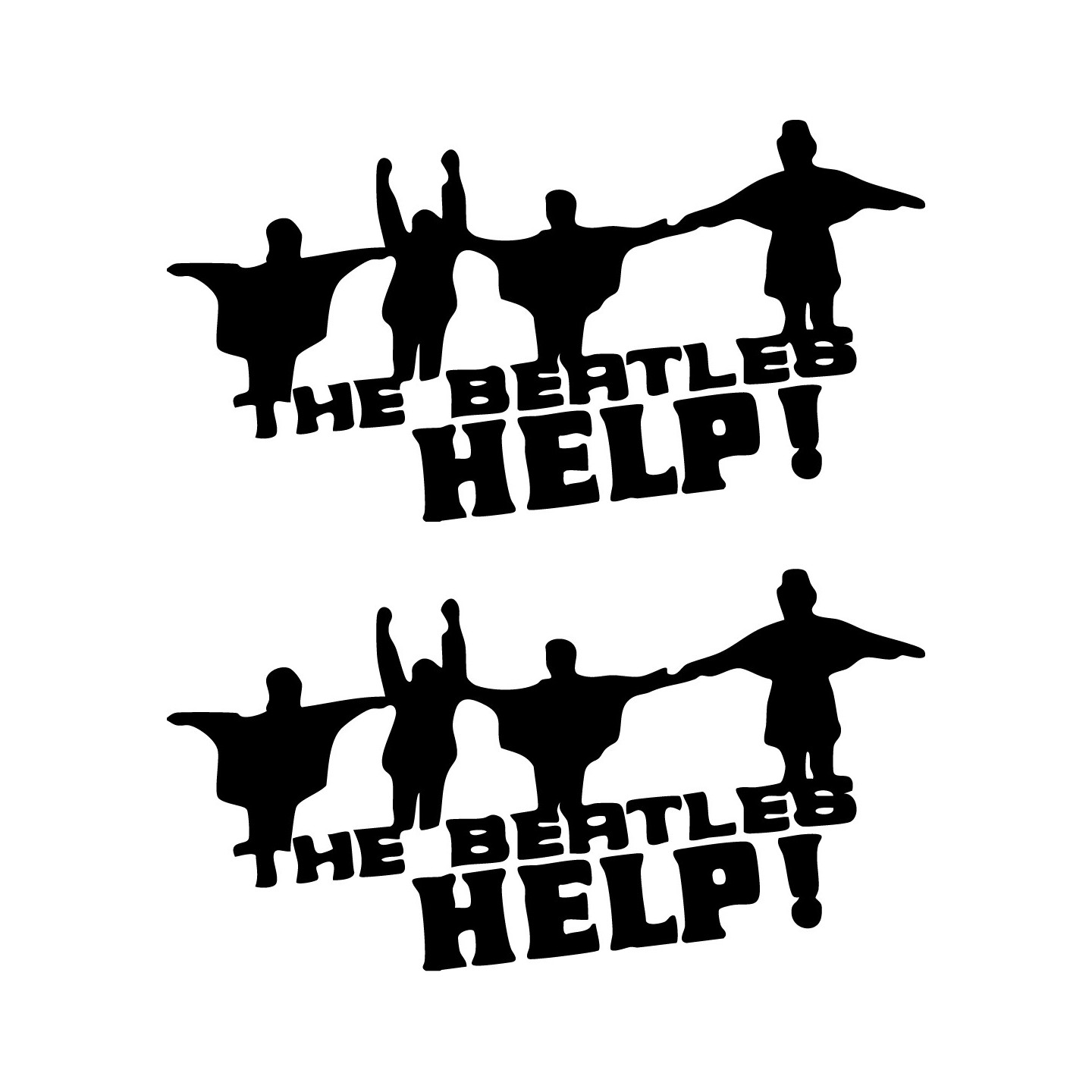 The Beatles Help! Stickers – Silhouette Decals (2-Pack)