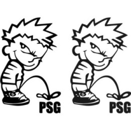 Buy Calvin Pisses Psg Paris Humorous Carbon Decal Sticker Online