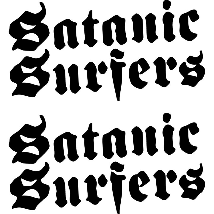 Satanic Surfers Stickers – Punk Rock Decals (2-Pack)
