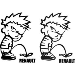 Buy Calvin Pisses Renault Humorous Carbon Decal Sticker Online