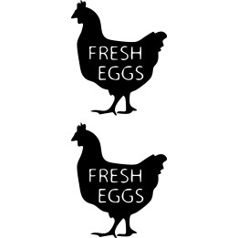 Fresh Eggs Chicken Stickers – Hen Silhouette Decals (2-Pack)