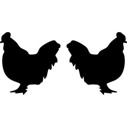Chicken Silhouette Stickers – Hen Poultry Decals (2-Pack)