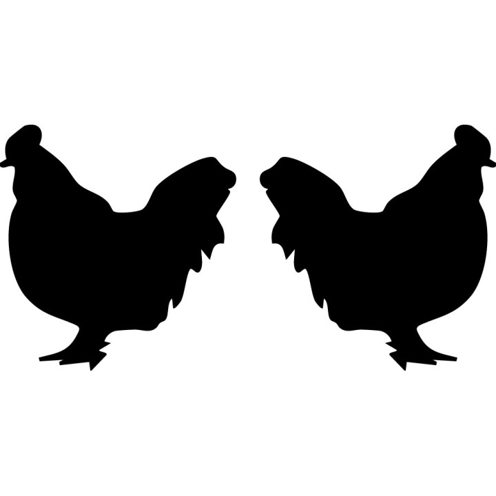 Chicken Silhouette Stickers – Hen Poultry Decals (2-Pack)